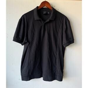 Mens Boss Hugo Boss Black Cotton Polo Golf Shirt Size M Solid Black